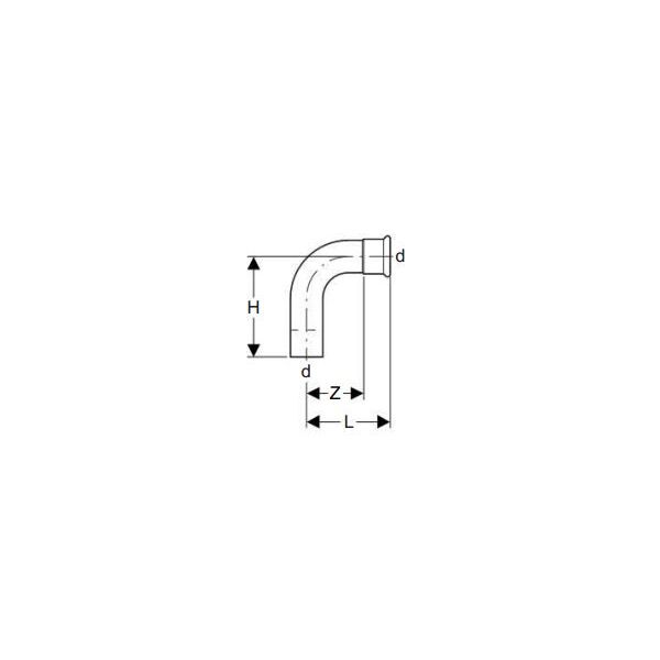 Geberit Kolano 90° Mapress Kupfer Gas jednokielichowe 28mm (34510) 3238045 4024723345107