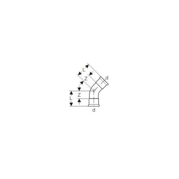 Geberit Kolano 45° Mapress Kupfer Gas 28mm (34517) 3238047 4024723345176
