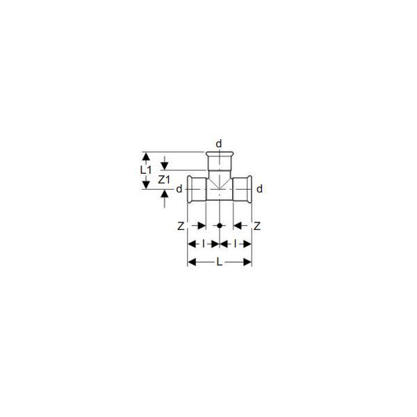 Geberit Trójniki Mapress Kupfer Gas równoprzelotowy 22mm (34530) 3238051 4024723345305