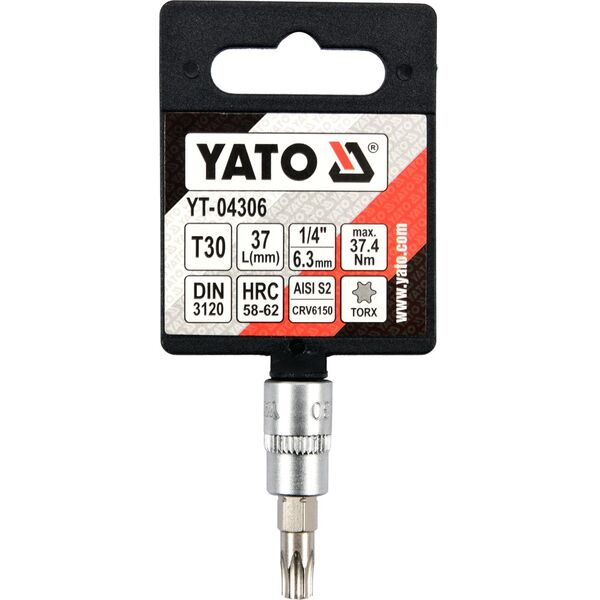 Yato Nasadka trzpieniowa Torx z otworem 1/4" T30 x 37mm (YT-04306) 3243099 5906083043062