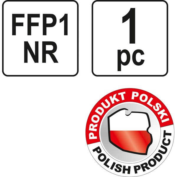 Yato Półmaska filtrująca z zaworem FFP1/KZ (YT-74862) 3243119 5906083748622