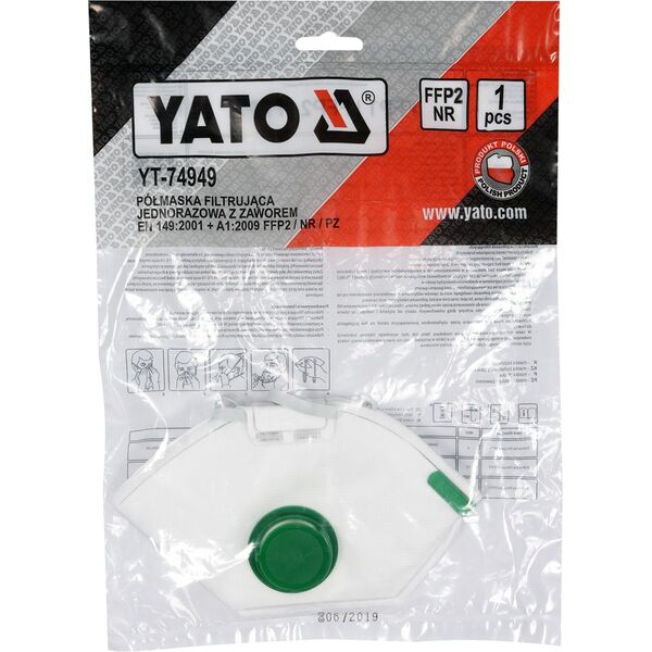 Yato Półmaska filtrująca FFP2/PZ (YT-74949) 3243124 5906083749490