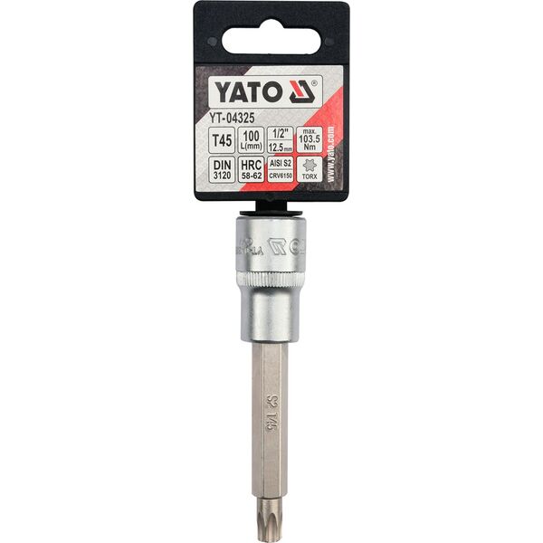 Yato Nasadka trzpieniowa Torx długa 1/2" T45 x 100mm (YT-04325) 3244931 5906083043253