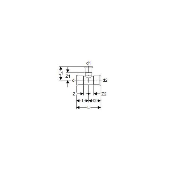 Geberit Trójniki Mapress C-Stahl redukcyjny 42 x 18 x 42mm (21217) 3244983 4024723212171