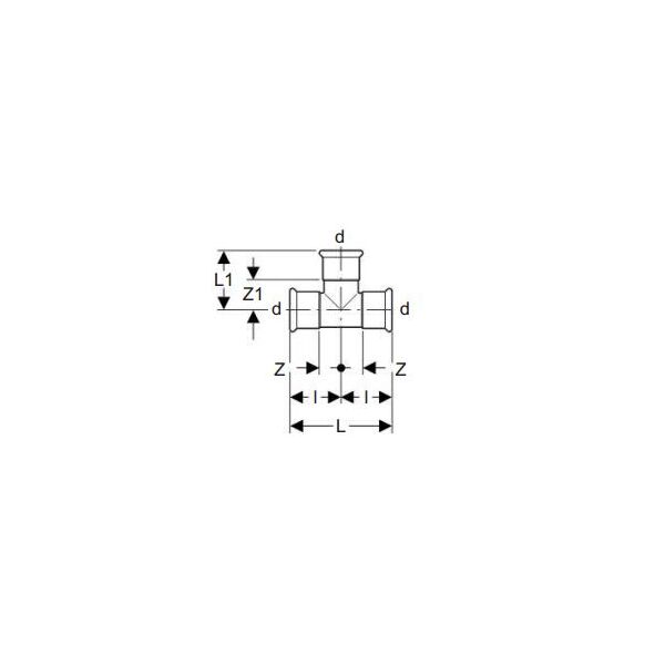 Geberit Trójnik Mapress Edelstahl równoprzelotowy 18mm (31002) 3279947 4024723310020