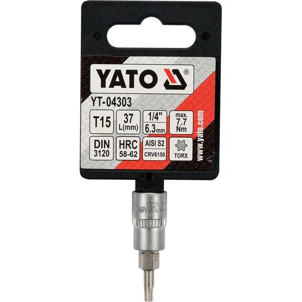 Yato Nasadka trzpieniowa Torx 1/4" T15 x 37mm (YT-04303) 3311133 5906083043031