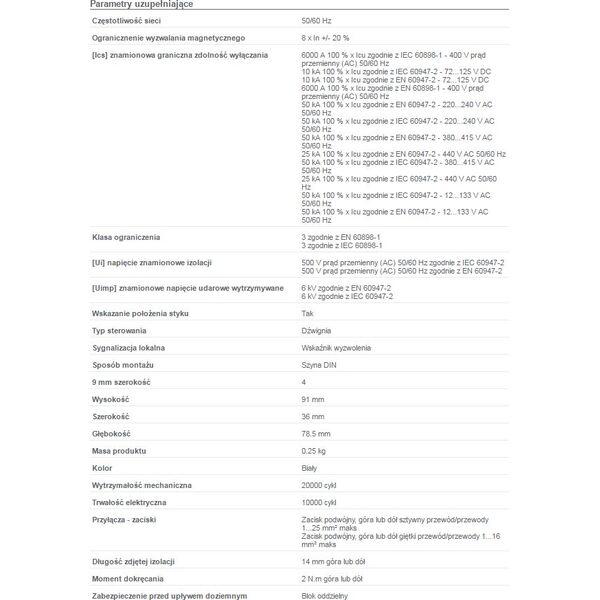 Schneider Electric Wyłącznik nadprądowy iC60N 2P 4A charakterystyka C (A9F04204) 3311965 3606480440472