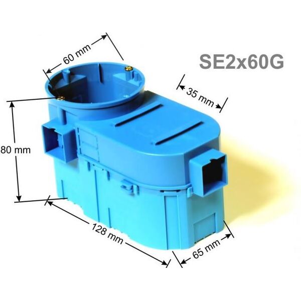 Simet Puszka podtynkowa podwójna 60mm głęboka niebieska SE2 x 60G (34159203) 3312550 5907813220661