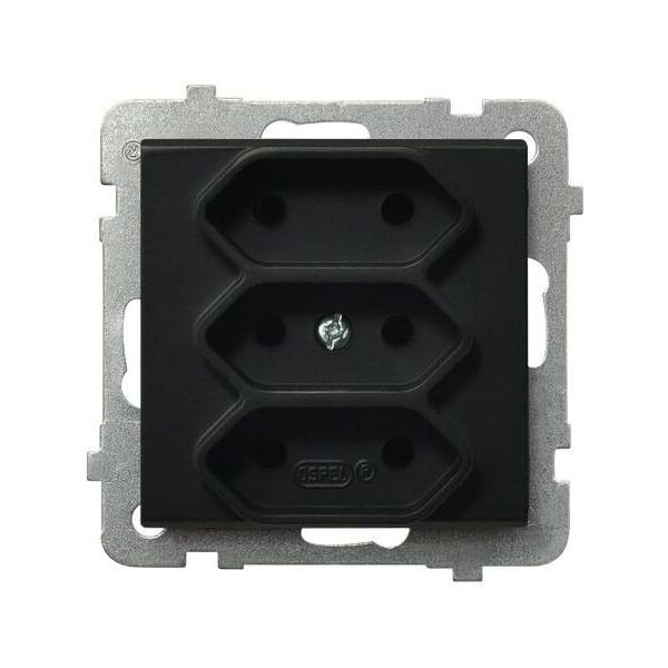 Ospel Gniazdo Sonata potrójne Euro czarny metalik (GP-3R/m/33) 3313758 5907438279655