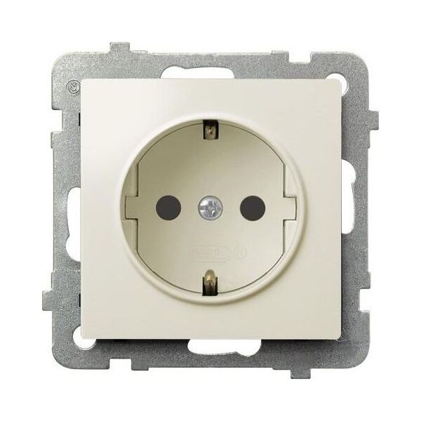 Ospel Gniazdo Impresja pojedyncze schuko ecru (GP-1YS/m/27) 3313804 5907577440749