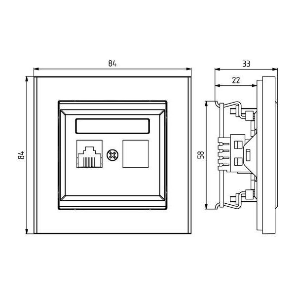Ospel Gniazdo komputerowe Sonata pojedyncze RJ45 5e białe (GPK-1R/K/m/00) 3314145 5907577444464