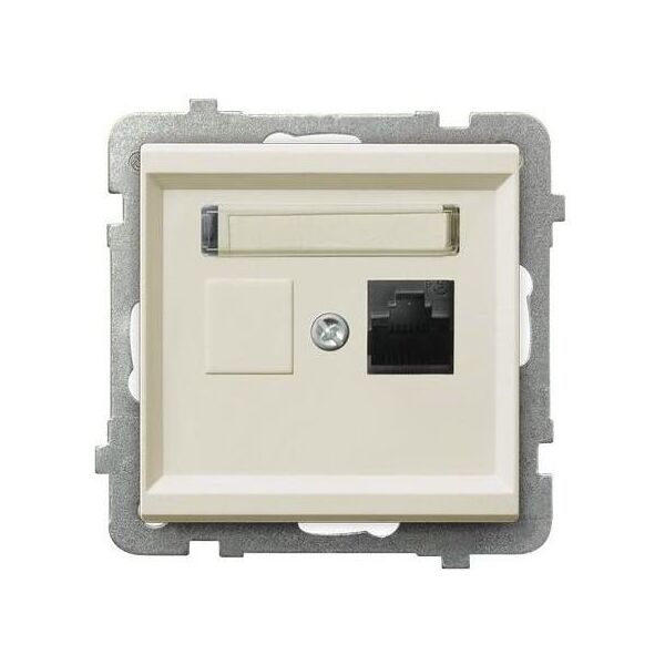 Ospel Gniazdo komputerowe Sonata pojedyncze RJ45 5e ecru (GPK-1R/K/m/27) 3314146 5907577445003