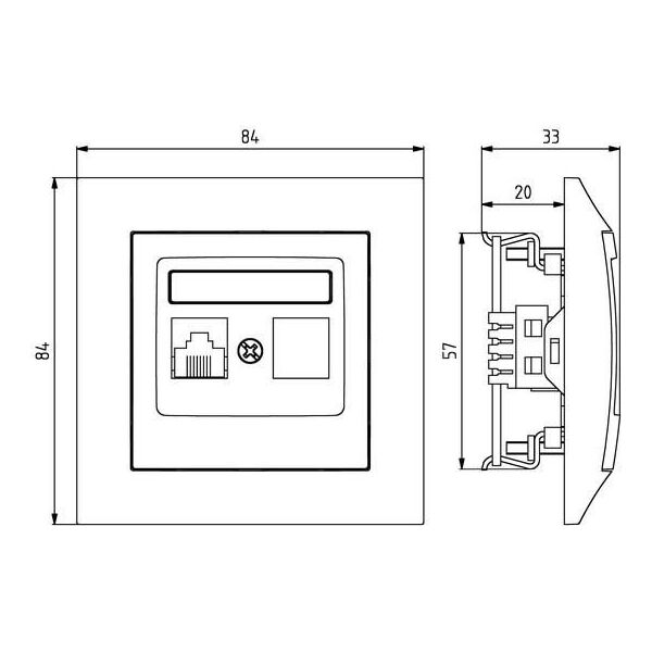 Ospel Gniazdo komputerowe Impresja pojedyncze RJ45 5e ecru (GPK-1Y/K/m/27) 3314205 5907577438524