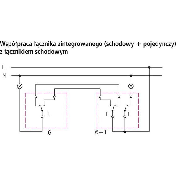 Ospel Łącznik schodowy Sonata jednobiegunowy 16AX IP20 biały (ŁP-9R/m/00) 3314314 5907577444143