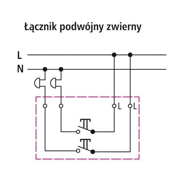 Ospel Łącznik podwójny Sonata zwierny 10AX IP20 biały (ŁP-17R/m/00) 3314412 5907577446017