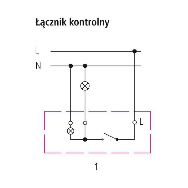 Ospel Łącznik kontrolny Impresja z podświetleniem biały (ŁP-12YS/m/00) 3314456 5907577436728