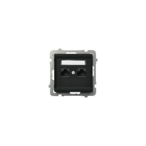 Ospel Gniazdo komputerowe Sonata podwójne 2xRJ45 kat.5e czarny metalik (GPK-2R/K/m/33) 3320209 5907577446550