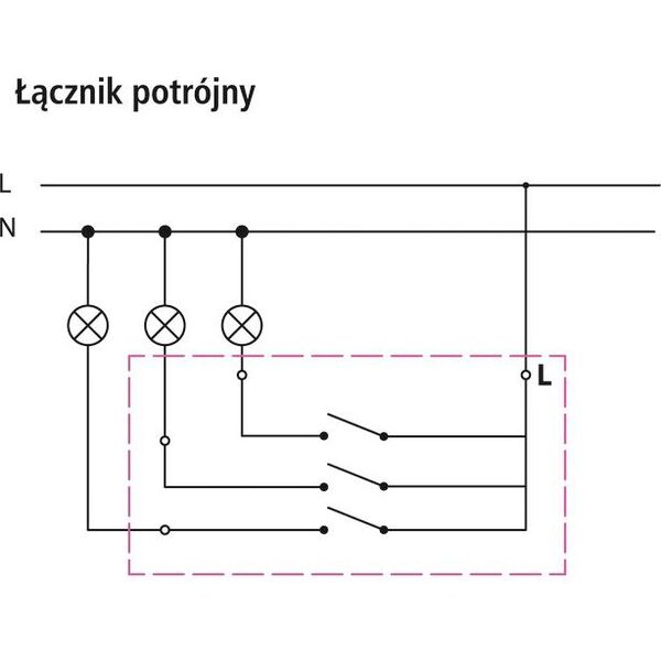 Ospel Łącznik potrójny Sonata biały (ŁP-13R/m/00) 3320216 5907577444600