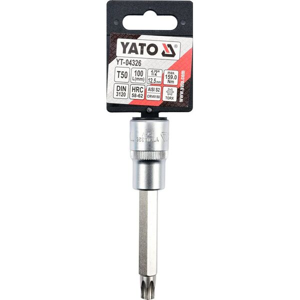 Yato Nasadka trzpieniowa Torx długa 1/2" T50 x 100mm (YT-04326) 3324031 5906083043260