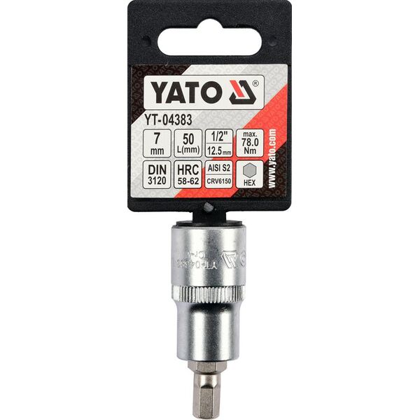 Yato Nasadka trzpieniowa imbusowa hex 1/2" H7 x 55mm (YT-04383) 3324053 5906083043833