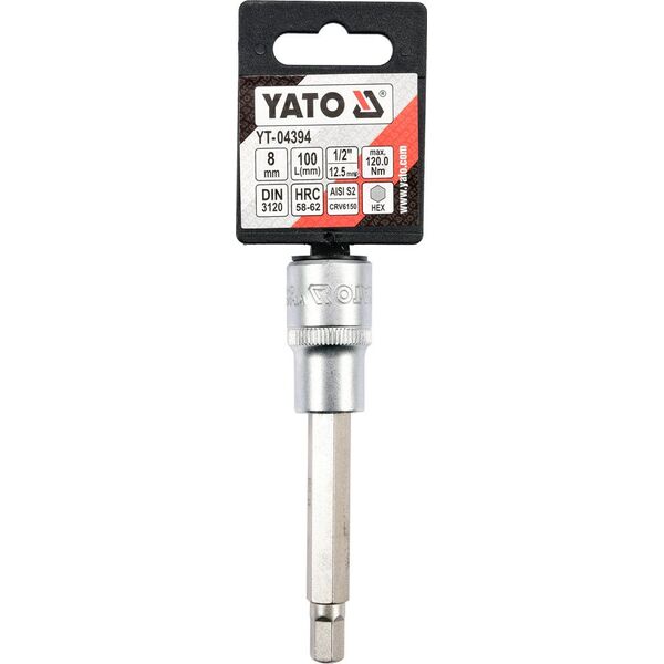 Yato Nasadka trzpieniowa imbusowa hex 1/2" H8 x 100mm długa (YT-04394) 3324058 5906083043949