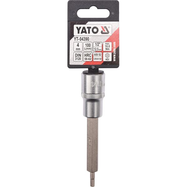 Yato Nasadka trzpieniowa imbusowa hex 1/2" H4 x 100mm długa (YT-04390) 3324064 5906083043901