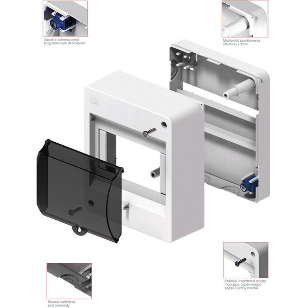 Elektro-Plast Rozdzielnica natynkowa modułowa 1 x 4 natynkowa EP 1/4 MINI S-4 N+PE IP20 biała (2304-01) 3329214 5902431691824