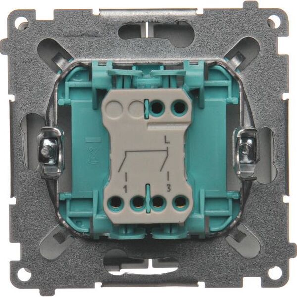 Kontakt-Simon Łącznik świecznikowy Simon Basic podwójny 10AX 250V inox (BMW5.01/21) 3335064 5902787812478