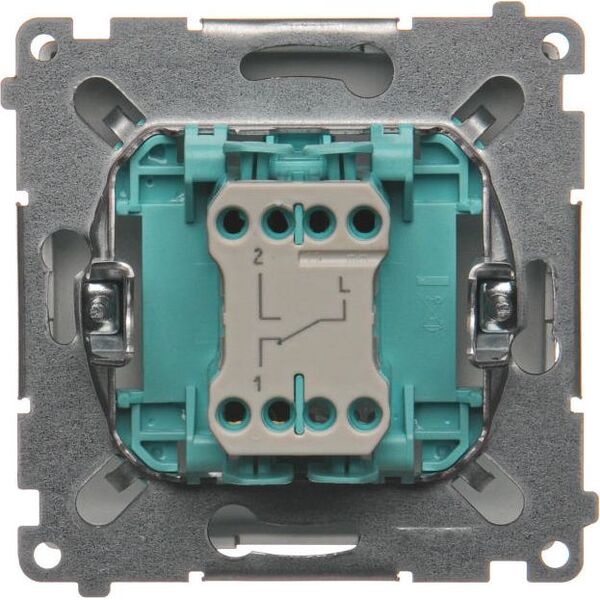 Kontakt-Simon Łącznik schodowy Simon Basic pojedynczy 10AX 250V stal inox (BMW6.01/21) 3335065 5902787813055
