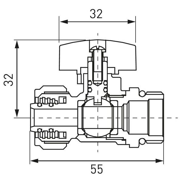 Ferro Zawór kulowy wodny 1/2" z motylkiem niebieski (KPEX16-BH) 3336160 5902194946902