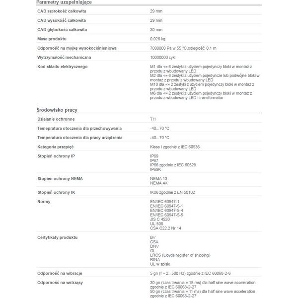 Schneider Electric Napęd przycisku czerwony z podświetleniem z samopowrotem (ZB4BW343) 3346981 3389110889819
