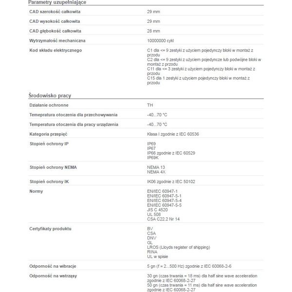 Schneider Electric Napęd przycisku bez wkładki IP66 z podświetleniem z samopowrotem (ZB4BA0) 3346990 3389110887440