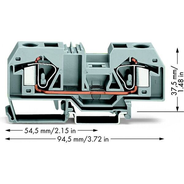 Wago Złączka szynowa 2-przewodowa 16mm2 szara (283-901) 3363881 4044918297615