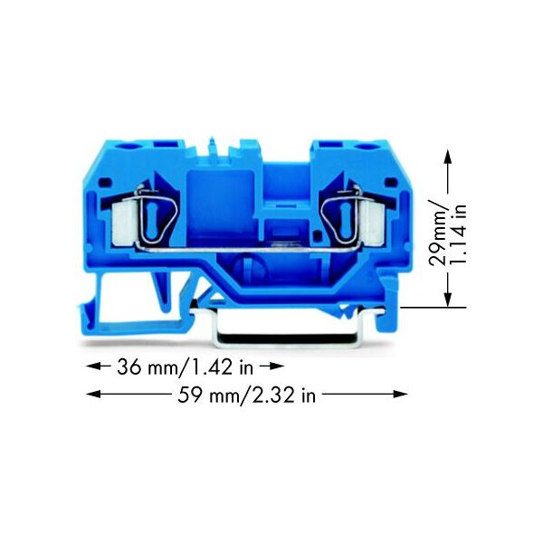 Wago Złączka szynowa 2-przewodowa 4mm2 niebieska (281-904) 3363958 4044918485111