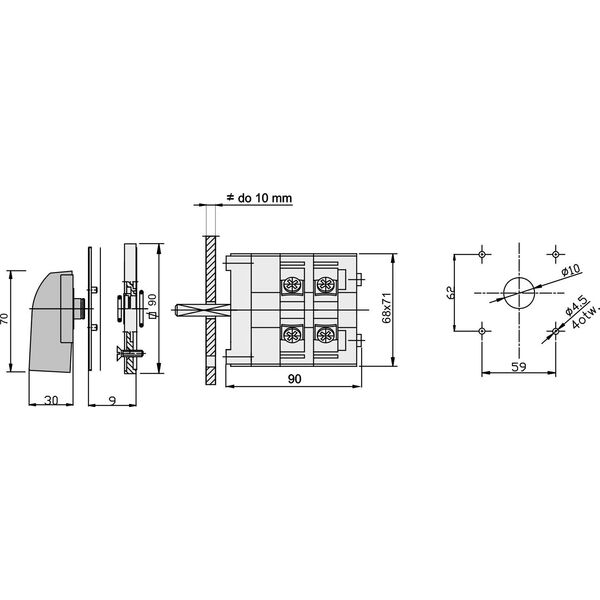 Elektromet Łącznik krzywkowy 0-1 3P 63A IP65 ŁK 63-12 z płytką (926312) 3370290 5906197480968