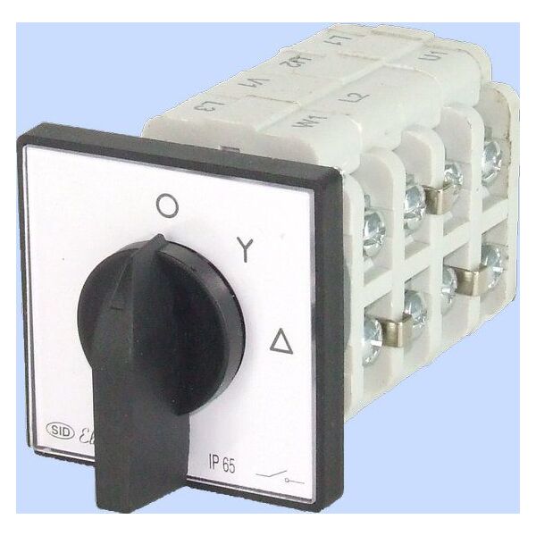 Elektromet Łącznik krzywkowy gwiazda-trójkąt 3P 40A IP65 z płytką (924011) 3370417 5906197480906