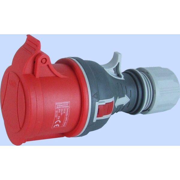 Elektromet Gniazdo przenośne proste TWIST GPP-32/4 czerwone 4P 32A 400V (921876) 3370442 5906197488070