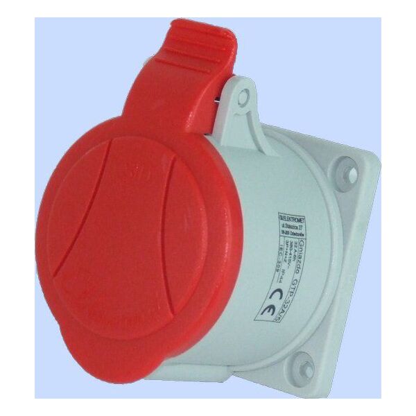 Elektromet Gniazdo tablicowe proste czerwone 32A 4P (921836) 3370449 5906197488032
