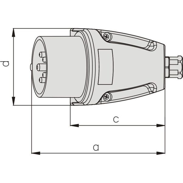 Elektromet Wtyczka stała czerwona 32A 400V IP44 (922065) 3370451 5906197487479