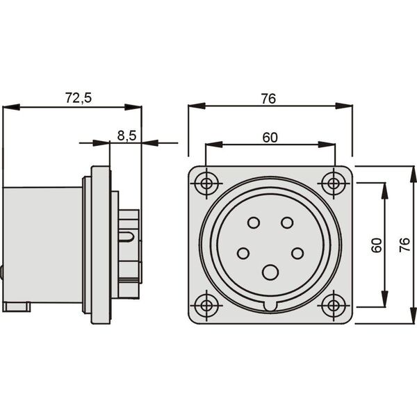 Elektromet Wtyczka tablicowa prosta czerwona 32A 400V IP44 (922035) 3370454 5906197487455