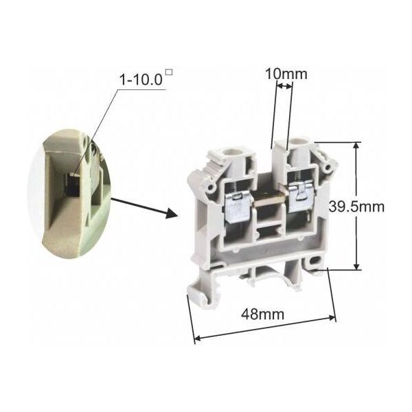 Simet Złączka szynowa 2-przewodowa 10mm2 czerwona ZSG1-10.0Nc (11521311) 3371604 5907813212604