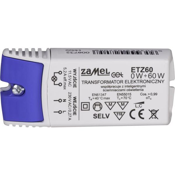 Zamel Transformator elektroniczny 230/11,5V 0-60W ETZ60 (LDX10000042) 3383536 5903669027058