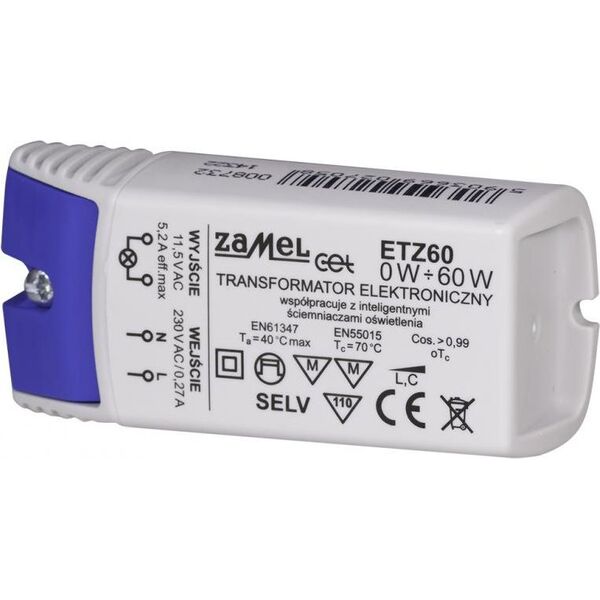 Zamel Transformator elektroniczny 230/11,5V 0-60W ETZ60 (LDX10000042) 3383536 5903669027058