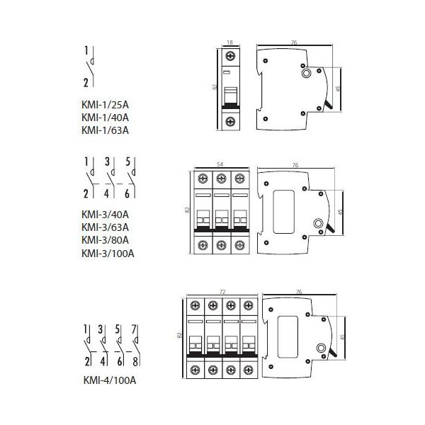 Kanlux Rozłącznik modułowy 25A 1P KMI-1/25A (23230) 3386805 5905339232304