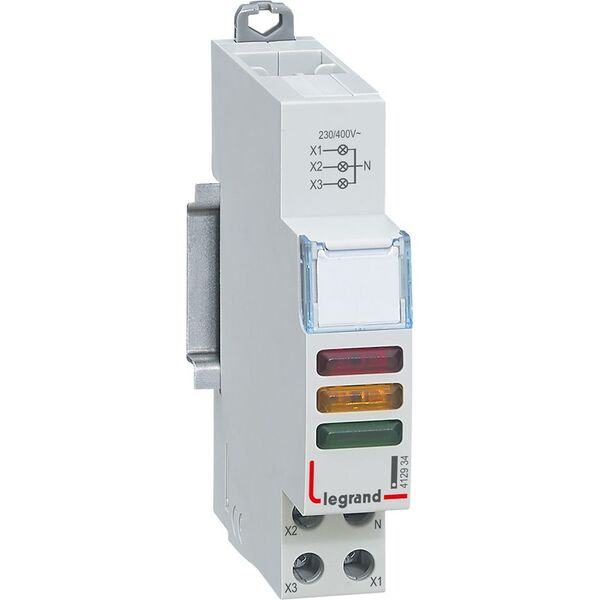 Legrand Lampka modułowa 3xLED czerwona/żółta/zielona 230/400V L435 (412934) 3388070 3414970531193