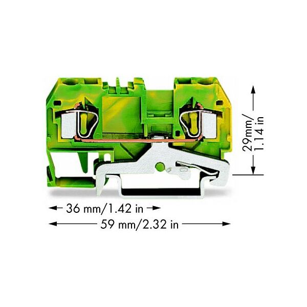Wago Złączka szynowa ochronna 4mm2 żółto-zielona (281-907) 3390764 4044918512046