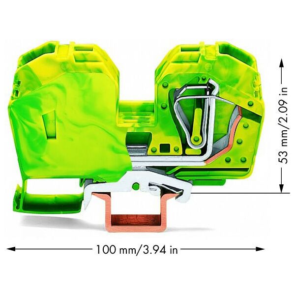 Wago Złączka 2-przewodowa 35mm2 żółto-zielona (285-637) 3390767 4045454218768