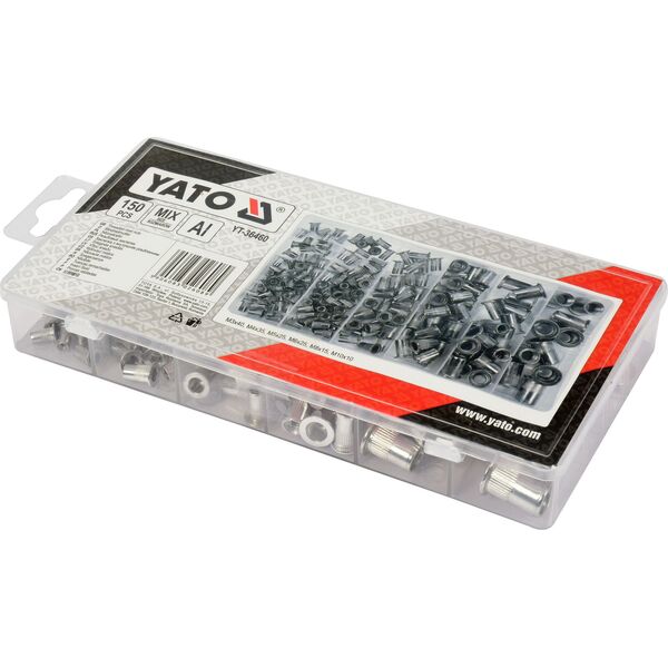 Yato Zestaw nitonakrętek aluminiowych M3 - M10 150szt. (YT-36460) 3399470 5906083026089