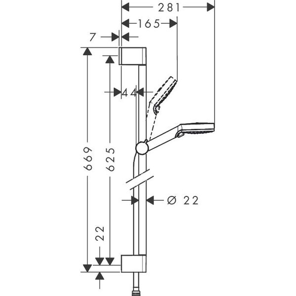 Zestaw prysznicowy Hansgrohe przesuwny  (26534400) 3402872 4011097792033