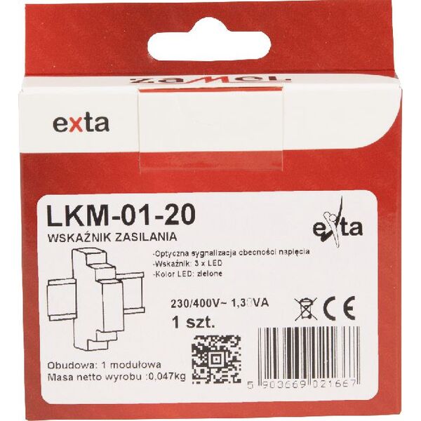 Zamel Wskaźnik zasilania 230V/400V 3xLED zielone LKM-01-20 (EXT10000037) 3405238 5903669021667